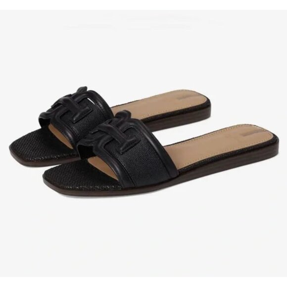 Sam Edelman Black Leather Square Toe Irina Sandals Size 7 - Picture 1 of 4